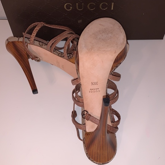 Gucci Tan Platform Sandals heels - Picture 5 of 6